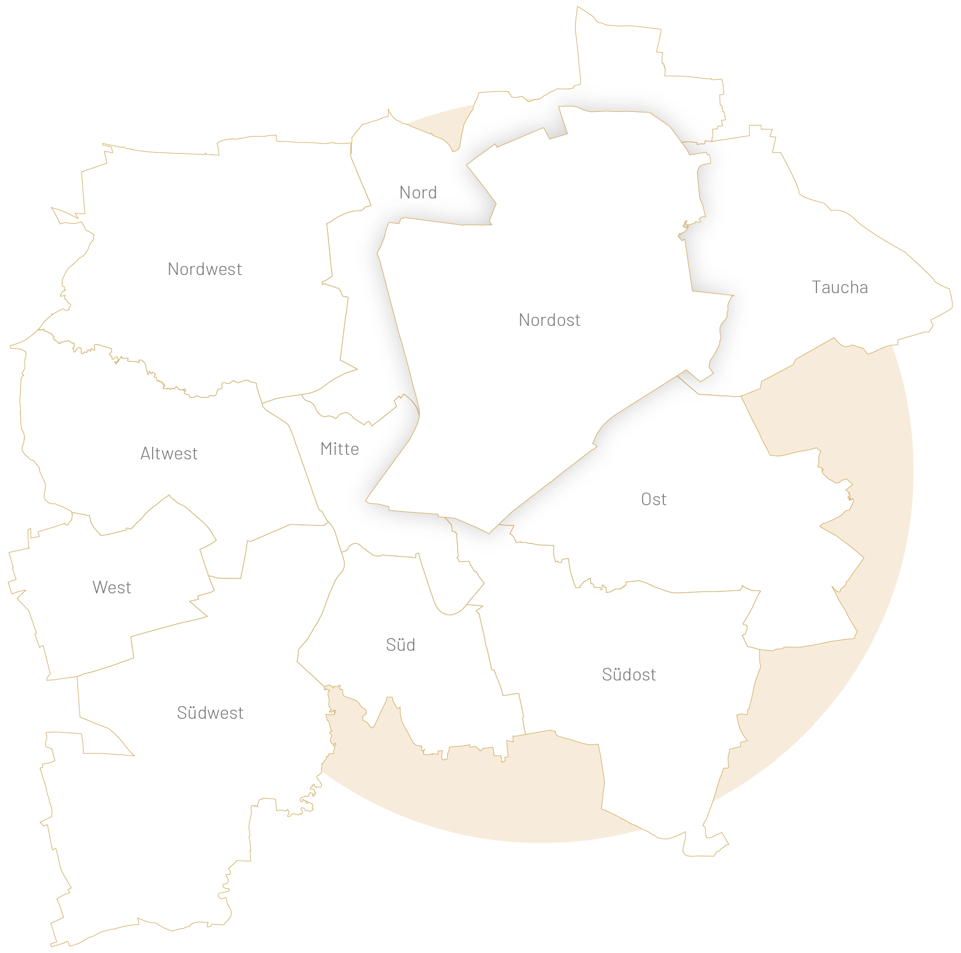 Pflegedienst Leipzig Standorte Karte | Stadtteile und Regionen